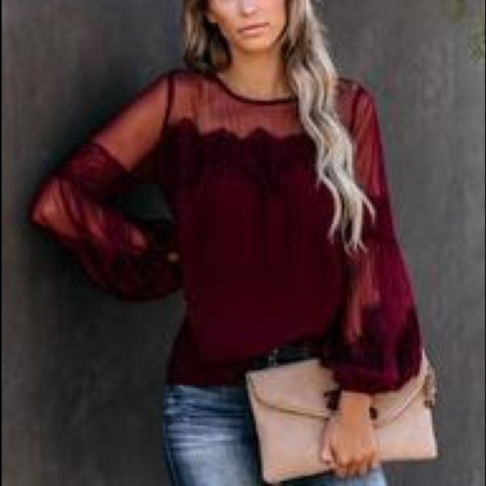Brand new Vici maroon long sleeve top